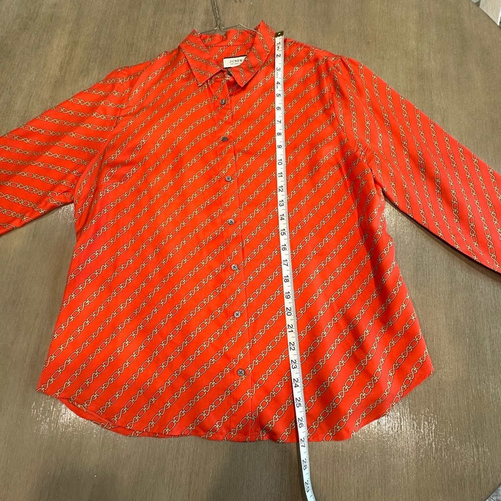 J. Crew Collection Orange Chain Pattern Button Do… - image 7